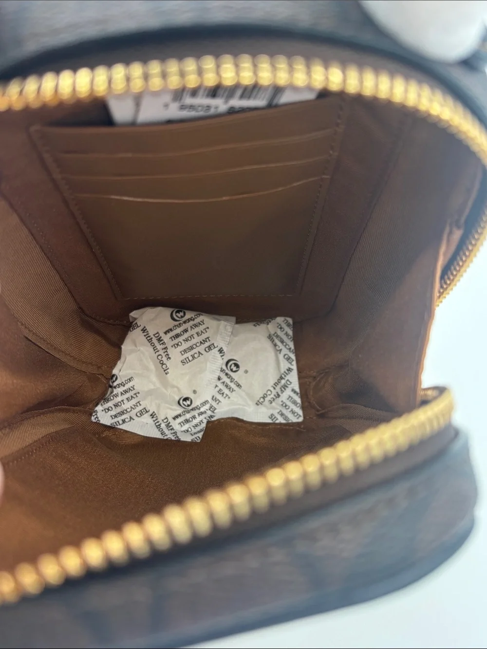 Coach Eva Signature Coated Canvas Phone Crossbody - Khaki and Brown
